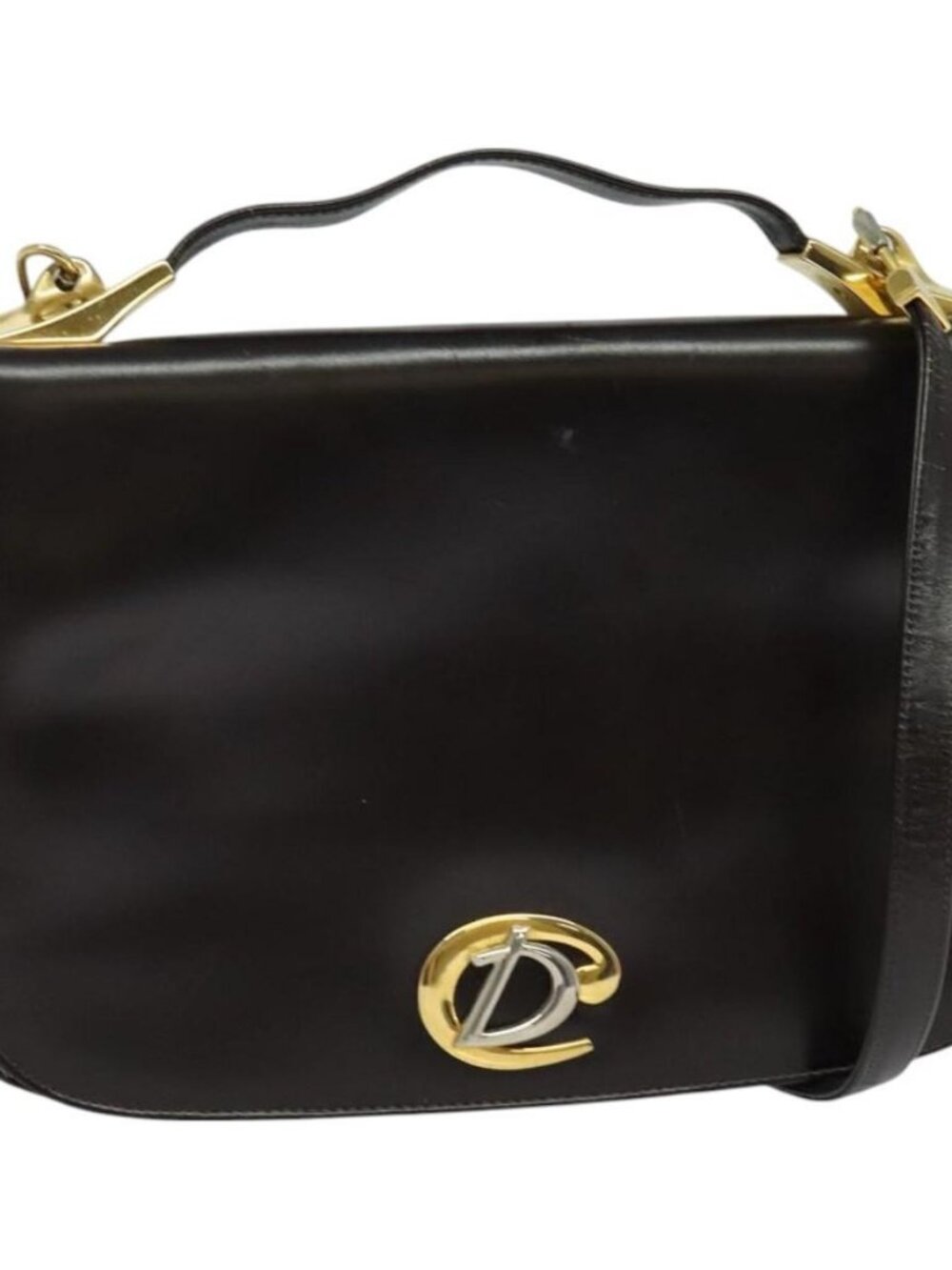 Christian Dior Shoulder Bag Leather Brown Gold Auth 126374 - Picture 1 of 16